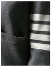 Cotton 4-Bar Milano Classic V-Neck Cardigan Medium Grey - THOM BROWNE - BALAAN 6