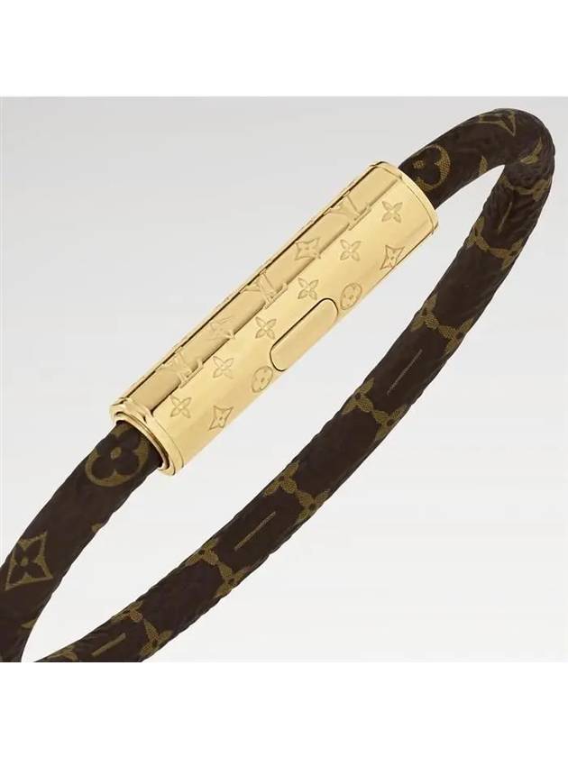 LV Confidential Monogram Canvas Bracelet Gold Brown - LOUIS VUITTON - BALAAN 4