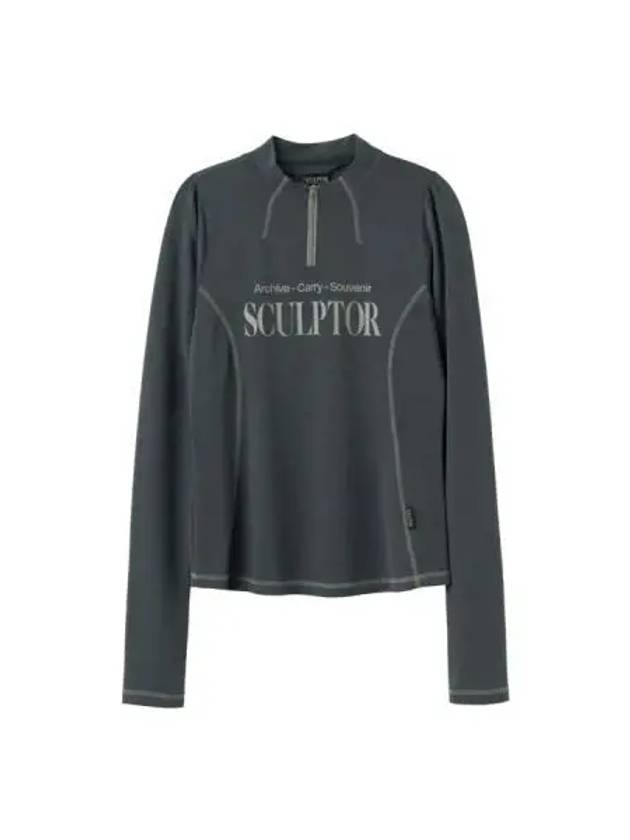 Sports half zip up dusty navy - SCULPTOR - BALAAN 1