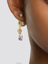 Dior Tribales Earrings Gold Finish Metal White Le - DIOR - BALAAN 3