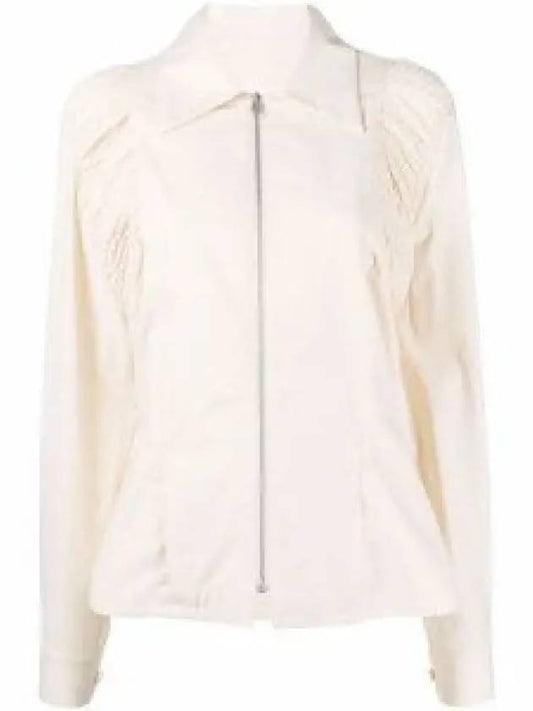 Gathered Calico Shirt Cotton Zip-Up Jacket Ivory - MAISON MARGIELA - BALAAN 2