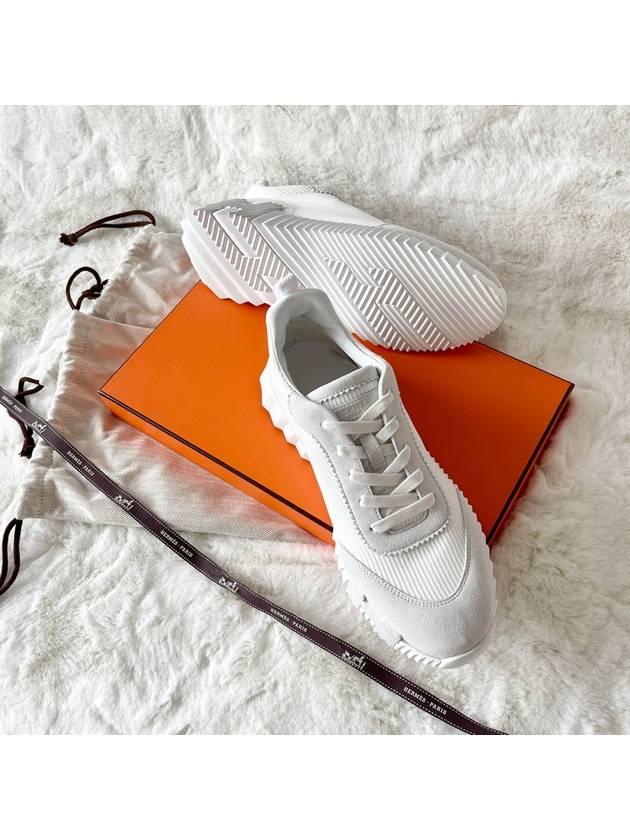 Bouncing Sneakers Mesh Suede Goatskin Blanc - HERMES - BALAAN 2