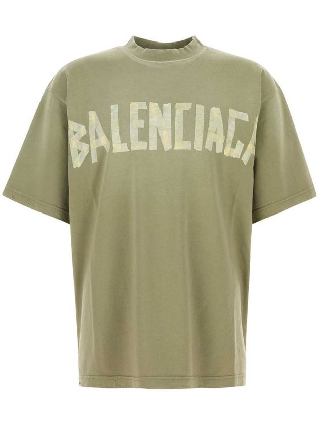 Tape Type Logo Medium Fit Short Sleeve T-Shirt Green - BALENCIAGA - BALAAN 2