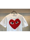 Men's Red Heart Short Sleeve TShirt P1T280WHITE 1 - COMME DES GARCONS PLAY - BALAAN 2