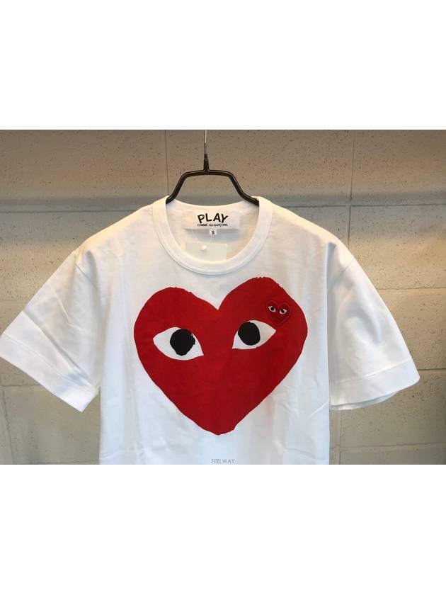 Men's Red Heart Short Sleeve TShirt P1T280WHITE 1 - COMME DES GARCONS PLAY - BALAAN 2