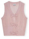 Tie String Light Mohair Vest Pink - GANNI - BALAAN 2