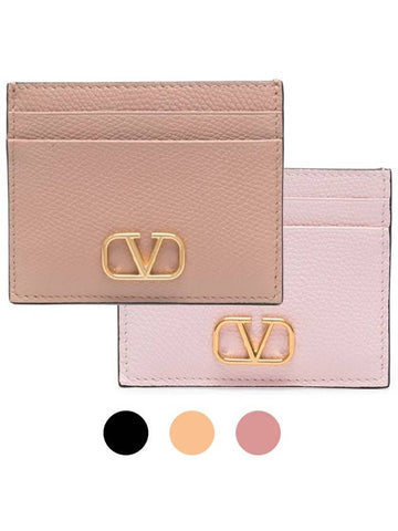 V logo signature business card wallet 3W2P0V32SNP - VALENTINO - BALAAN 1