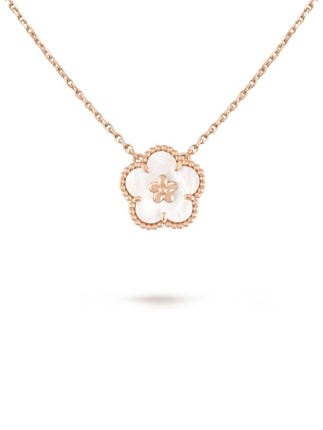 Lucky Spring Pendant Plum Blossom Necklace Rose Gold White - VANCLEEFARPELS - BALAAN 2