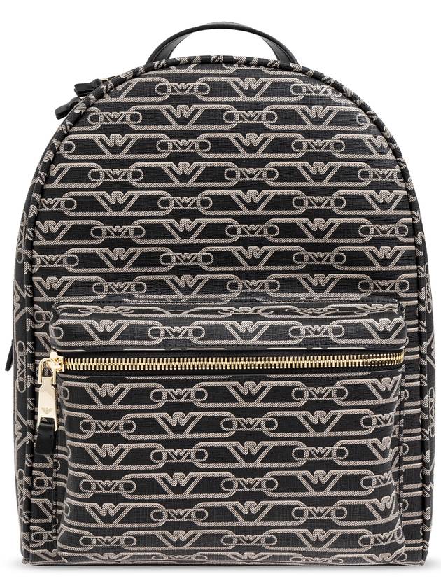 Emporio Armani Backpack With Monogram, Women's, Black - EMPORIO ARMANI - BALAAN 1