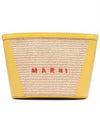 logo-embroidered raffia pouch bag - MARNI - BALAAN.