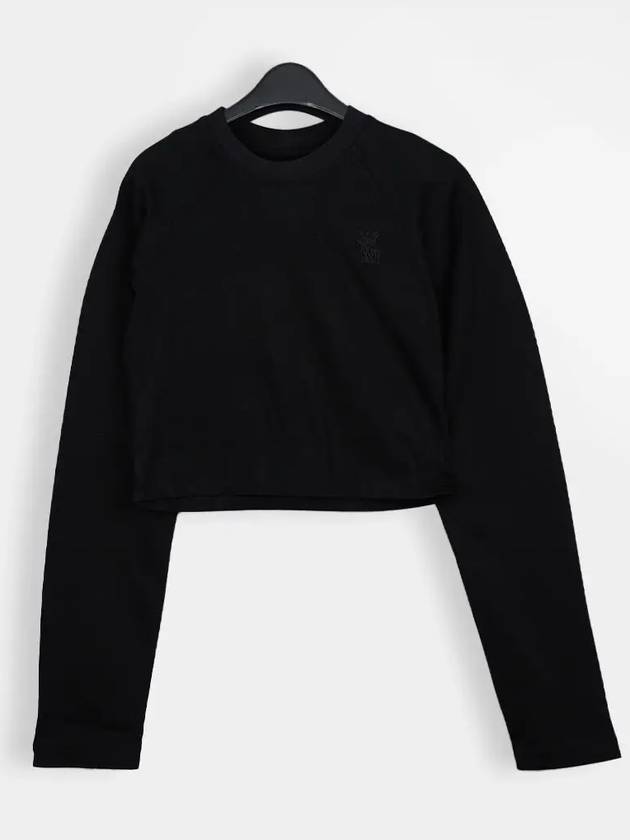 Women s Long Sleeve Cropped T Shirt Black M241TS18720B - WOOYOUNGMI - BALAAN 3