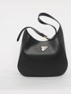 Triangle Logo Leather Shoulder Bag Black - PRADA - BALAAN 3