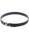 Gancini Buckle Reversible Leather Belt Black - SALVATORE FERRAGAMO - BALAAN 6