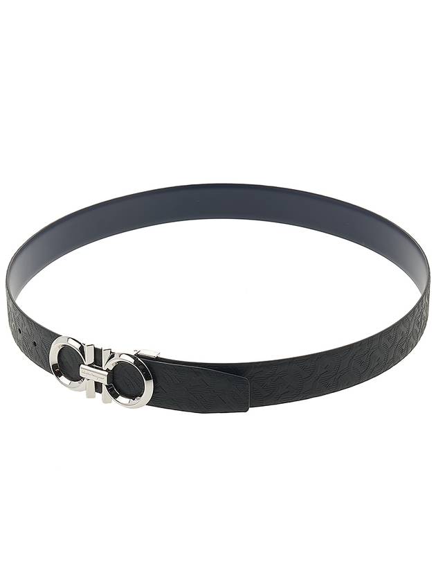 Gancini Buckle Reversible Leather Belt Black - SALVATORE FERRAGAMO - BALAAN 6