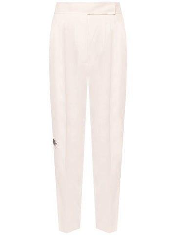 location print straight pants white - BURBERRY - BALAAN 1