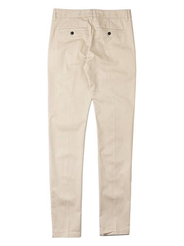 Mid-Rise Cotton Straight Pants Beige - AMI - BALAAN 3