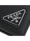 Saffiano Coin Pocket Triagle Logo Leather Wallet Black - PRADA - BALAAN 7