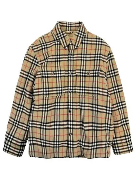 Vintage Check Wool Cotton Over Long Sleeve Shirt Archive Beige - BURBERRY - BALAAN 2