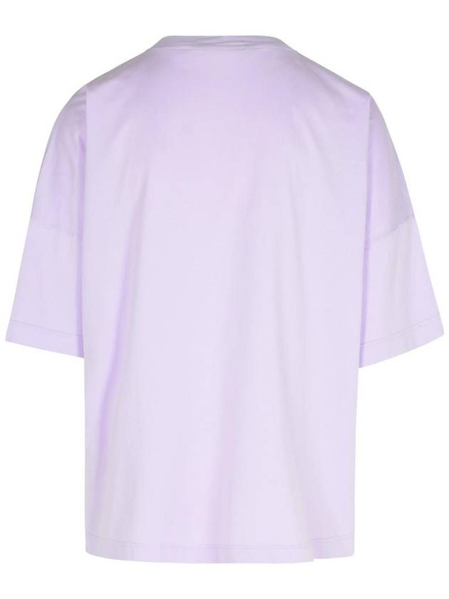 Palm Angels 'Neon' Lilac Cotton T-Shirt - PALM ANGELS - BALAAN 3