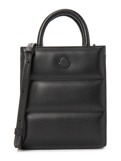 Doudoune Leather Mini Tote Bag Black - MONCLER - BALAAN 2