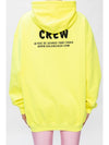 Crew Logo Print Oversized Hoodie Yellow - BALENCIAGA - BALAAN 11