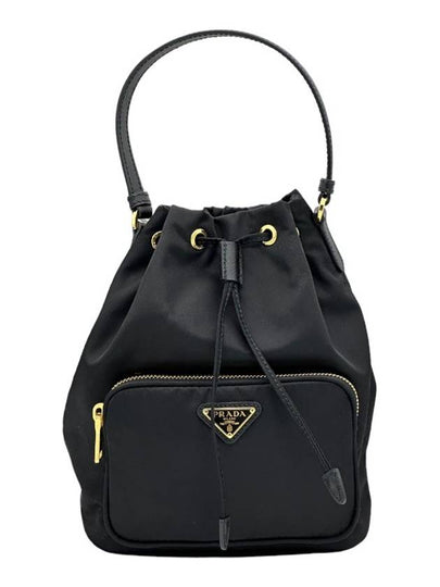 Duet Re-Nylon Bucket Bag Black Gold - PRADA - BALAAN 2