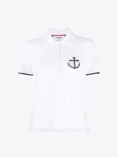 Anchor Motif Logo Polo Shirt White - THOM BROWNE - BALAAN 2