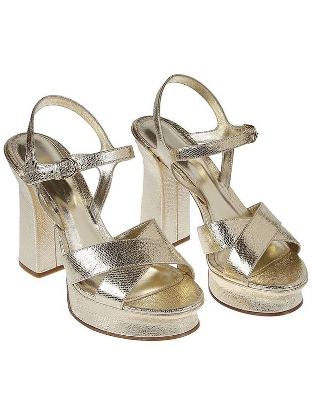 Salvatore platform sandals heel gold - SALVATORE FERRAGAMO - BALAAN 6