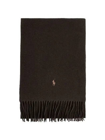 PC0476 200 Pony Embroidery Recycled Wool Muffler Scarf - POLO RALPH LAUREN - BALAAN 1