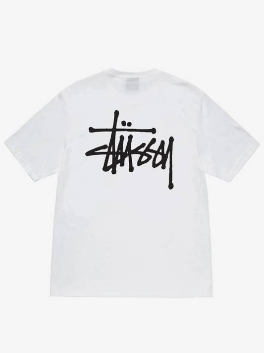 Short sleeve basic t-shirt white - STUSSY - BALAAN 1