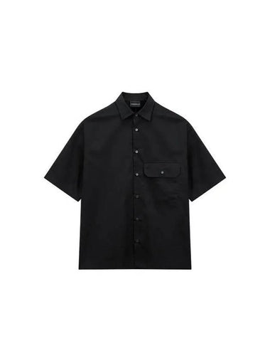 Men s Comfort Fit Patch Pocket Shirt Black - EMPORIO ARMANI - BALAAN 1