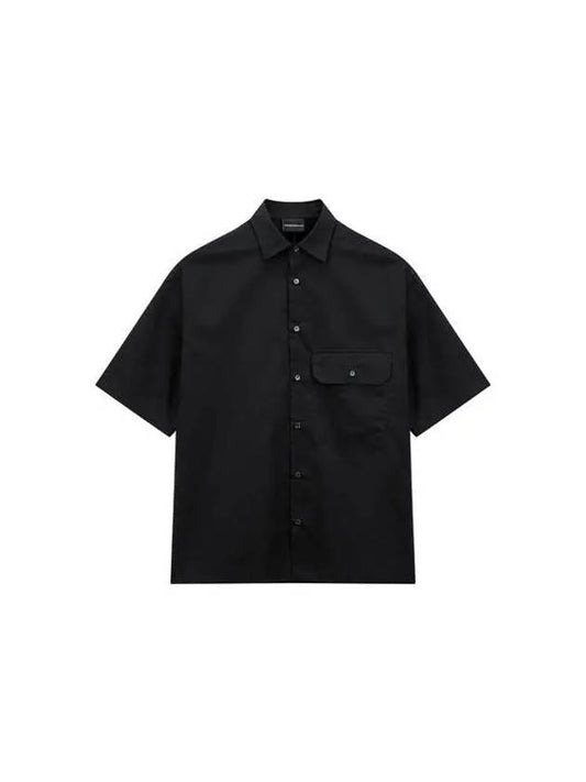 Men s Comfort Fit Patch Pocket Shirt Black - EMPORIO ARMANI - BALAAN 1