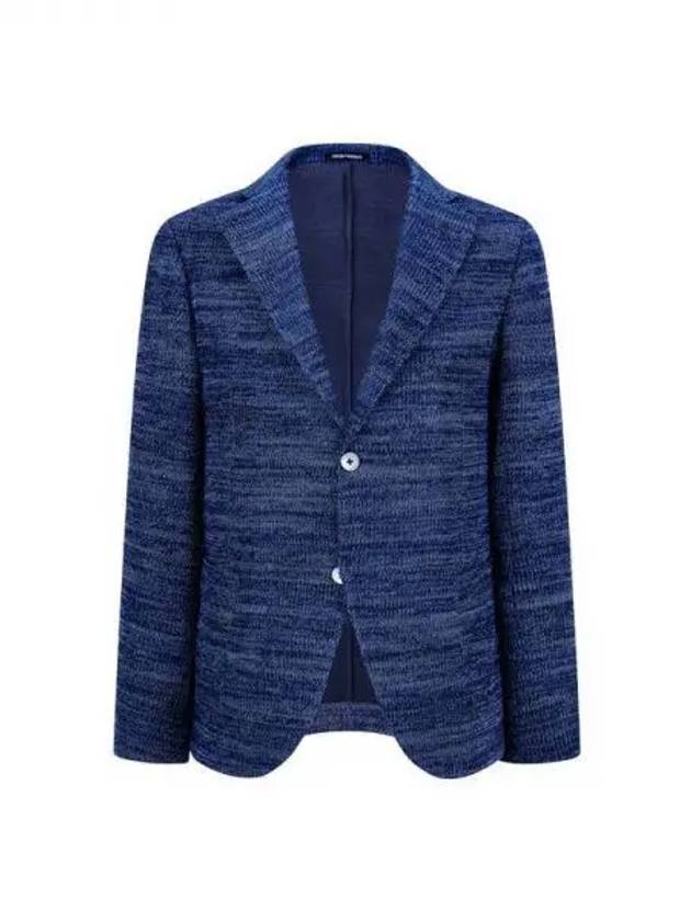 Men s knitted cotton single jacket navy 270389 - EMPORIO ARMANI - BALAAN 1