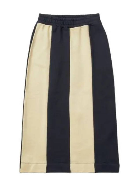 Striped Pencil Skirt Beige Midnight Blue Women s - SUNNEI - BALAAN 1