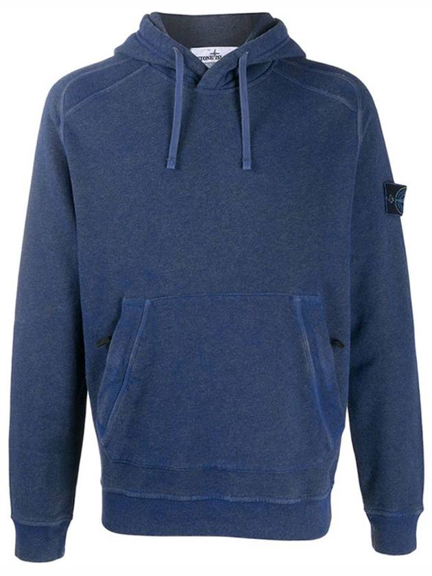 Dust Colour Treatment Hoodie Navy - STONE ISLAND - BALAAN 3