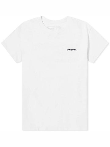 Women's P 6 Logo Short Sleeve T-Shirt White - PATAGONIA - BALAAN 1