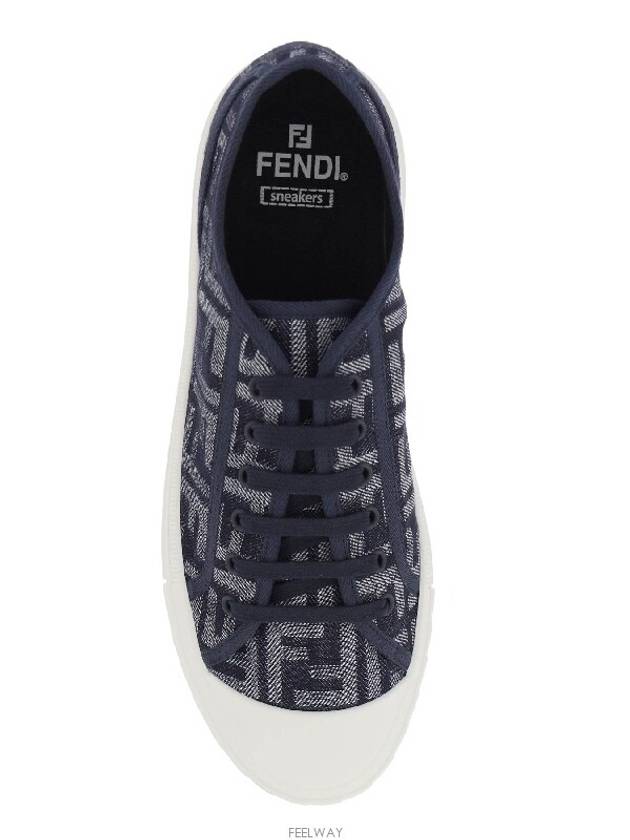 Domino FF Morty Denim Low Top Sneakers Blue - FENDI - BALAAN 3