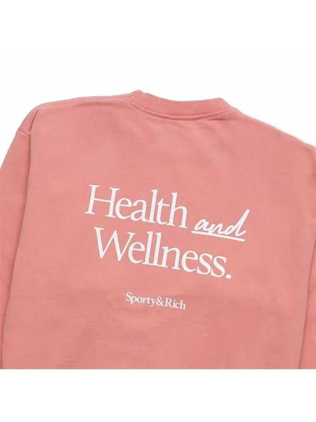 Logo Print Crew Neck Cotton Sweatshirt Pink - SPORTY & RICH - BALAAN 6