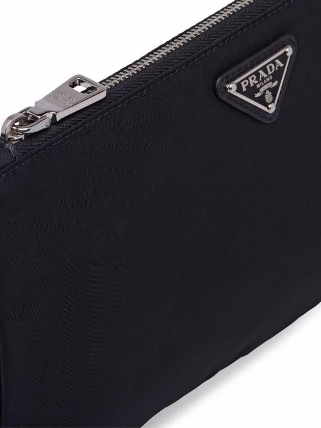 Saffiano Leather Strap Nylon Clutch Bag Black - PRADA - BALAAN 7