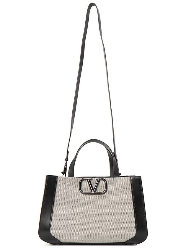 V Logo Signature Tote Bag Black - VALENTINO - BALAAN 8