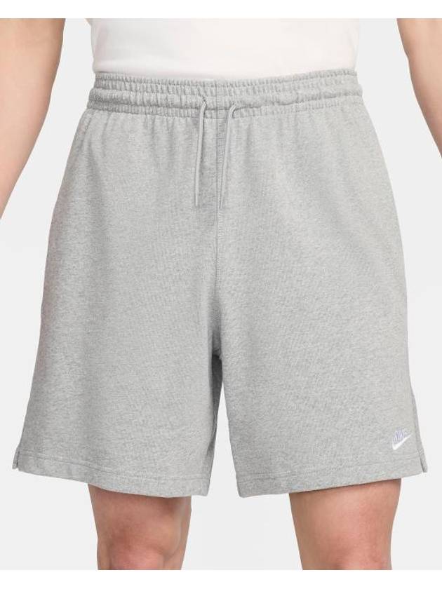 Nike Club Embroidered Logo Knit Shorts Grey - NIKE - BALAAN 3