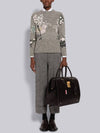 Women's Donegal Mohair Tweed Embroidered Knit Top Grey - THOM BROWNE - BALAAN 3