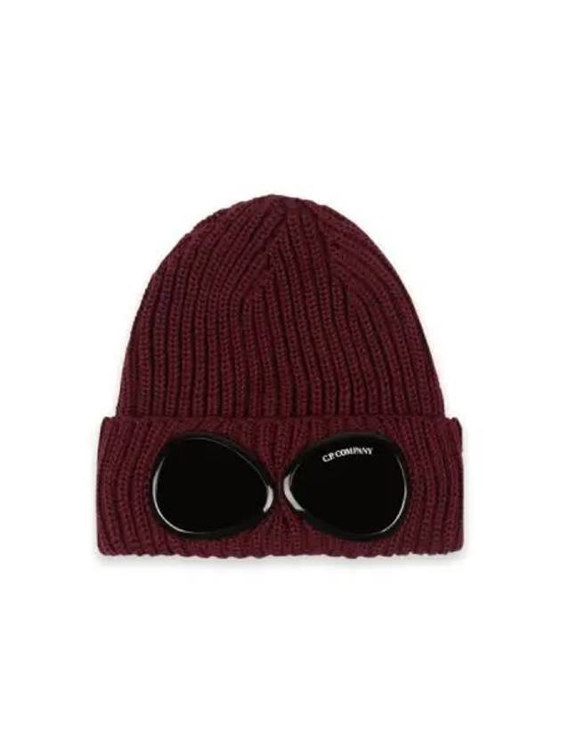 C P COMPANY CP Extra Fine Merino Wool Goggles Beanie Red - CP COMPANY - BALAAN 1