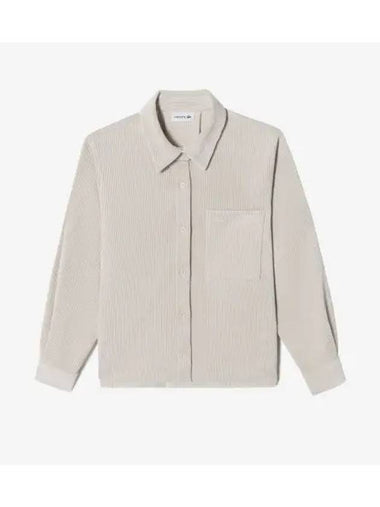 Women s Corduroy Outer Shirt Ivory - LACOSTE - BALAAN 1