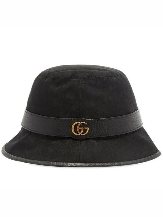 Double G Logo Canvas Bucket Hat Black - GUCCI - BALAAN 1