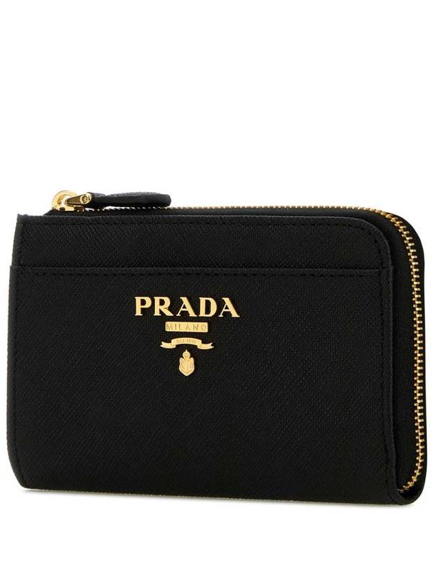 Saffiano Keychain Card Wallet Black - PRADA - BALAAN 3