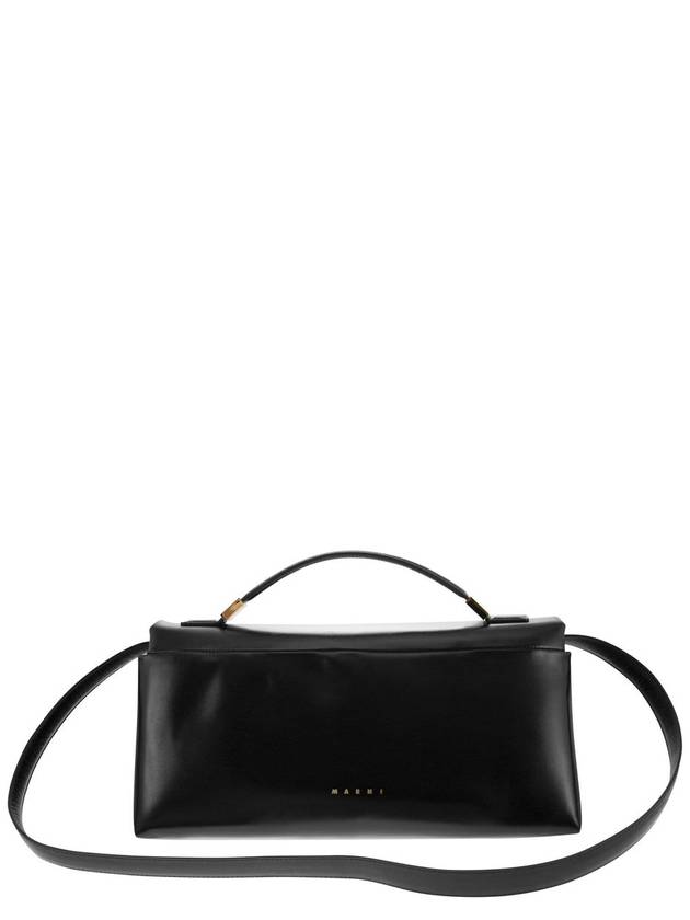 Prisma Leather Tote Bag Black - MARNI - BALAAN 3