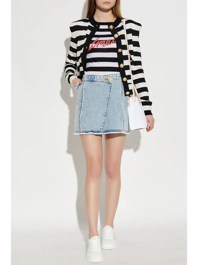 Balmain Cardigan With Stripe Pattern, Women's, Black - BALMAIN - BALAAN 2