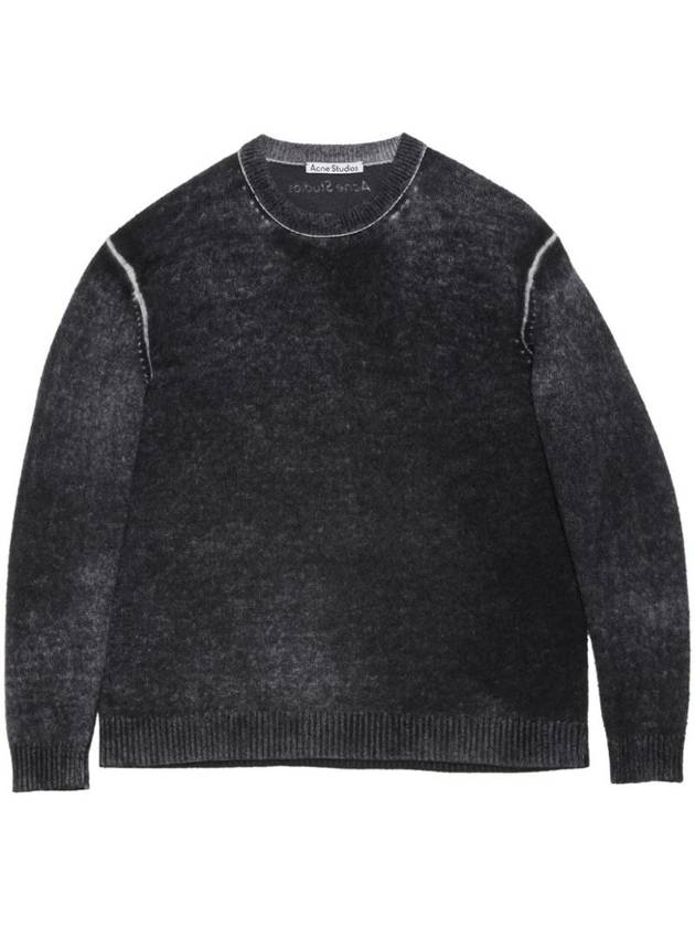 Print Crew Neck Knit Top Black - ACNE STUDIOS - BALAAN 1