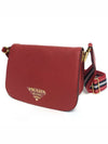 Vitello Dino Leather Flap Cross Bag Red - PRADA - BALAAN 3